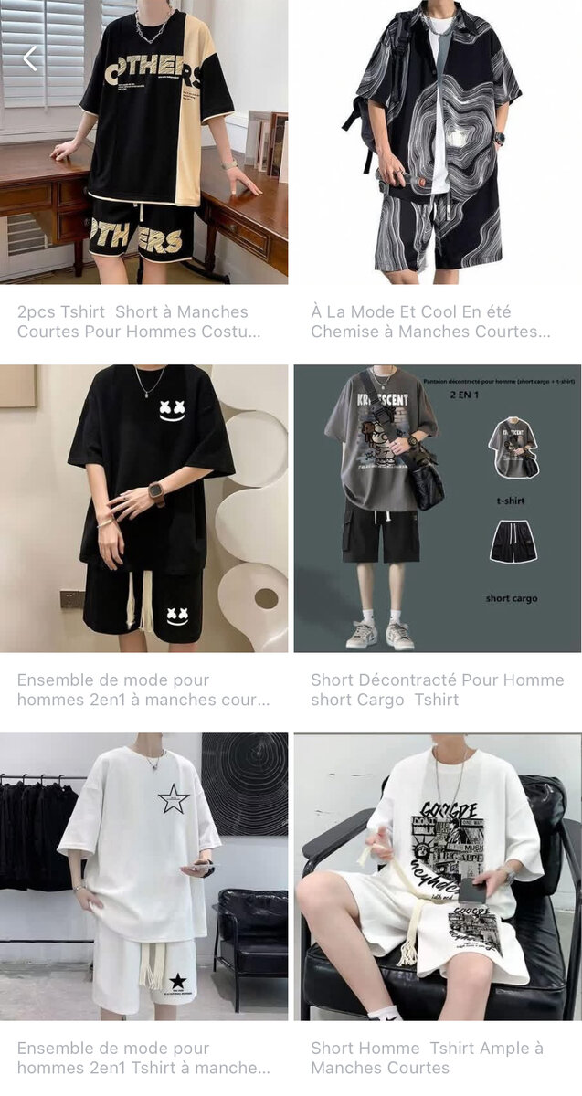 Ensemble T-shirt et Short Homme