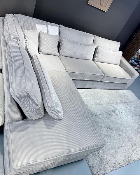 Canapé d'angle en tissu gris