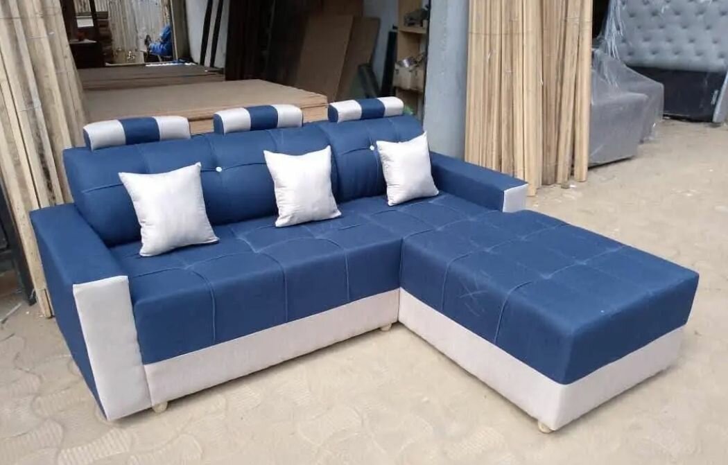 Canapé d'angle convertible en cuir