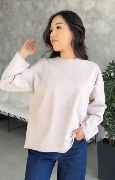 Свободный лонгслив от ZARA белый