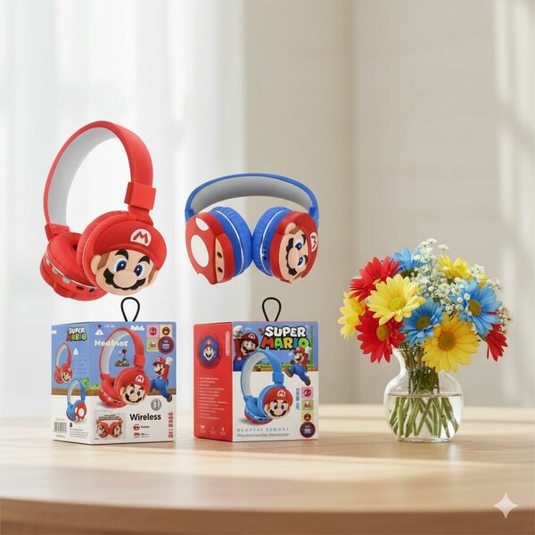 Casque gaming Mario - Rouge et bleu