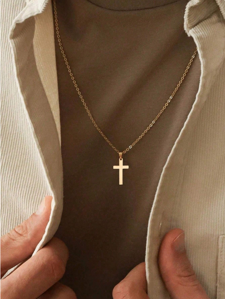 Collier Croix Dorée Élégant