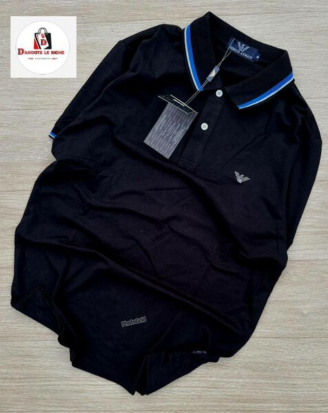 Polo noir élégant homme