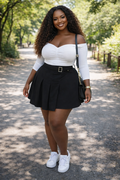 Jupe trapèze noire élégante