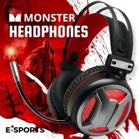 Monster PRO-II RGB Gaming Headphones with High-Quality Mic for PC, Pubg Mobile, PS4, PS5, Xbox Series X, Xbox One, Laptop, Nintendo Switch - 360° Surround Sound, Deep Bass, Over-Ear Wired Headset with Noise Cancelling Microphone