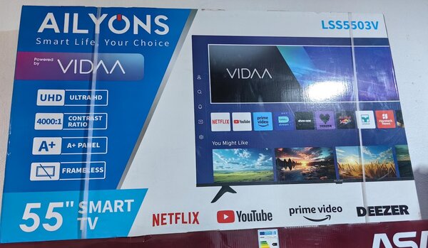 *AILYONS* 55 INCHES DIGITAL SATELLITE  SMART UHD 4K VIDAA