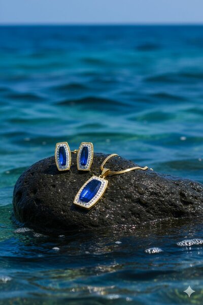Set de Bijoux Élégant Saphir