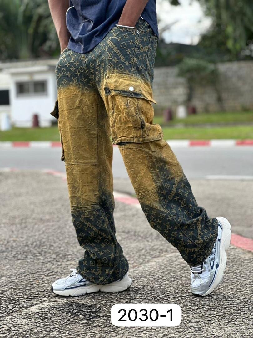 Cargo jeans homme décontracté