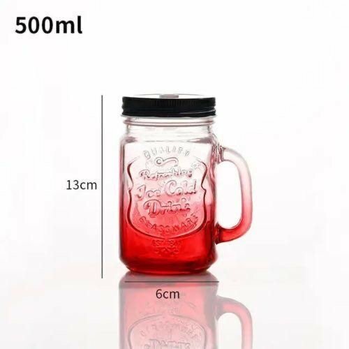 Bocaux en verre avec paille 500ml