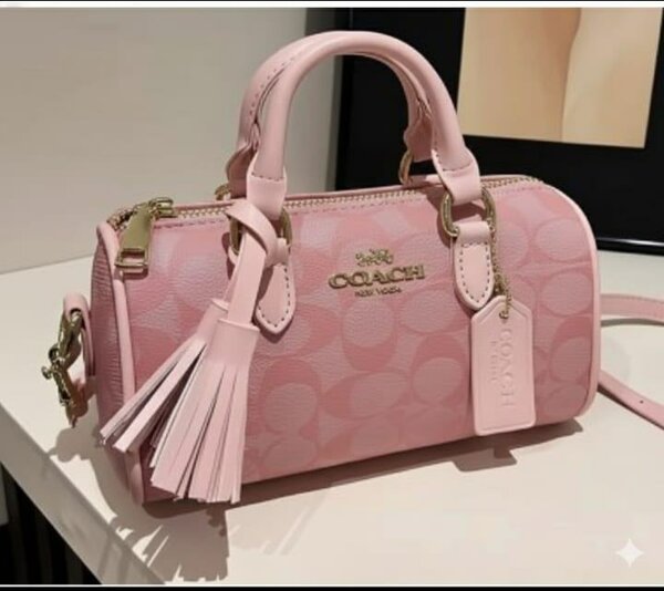 Sac à main COACH en cuir rose