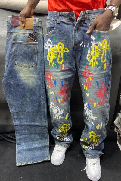 Jeans artistiques homme
