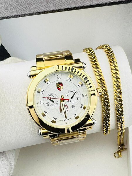 Wrist Watch with Chain and Bracelet