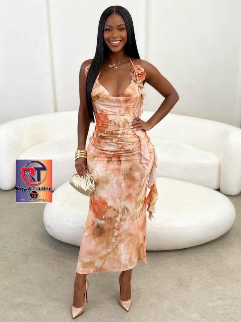 Robe Longue à Imprimé Floral