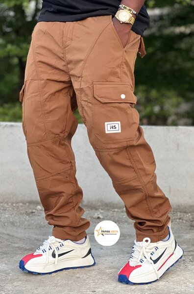 Pantalon cargo marron homme
