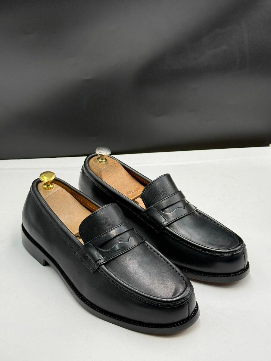 Mocassins en cuir noir Geogra