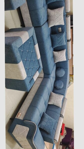 Canapé modulable bleu et gris