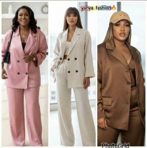 Tailleur pantalon satin femme