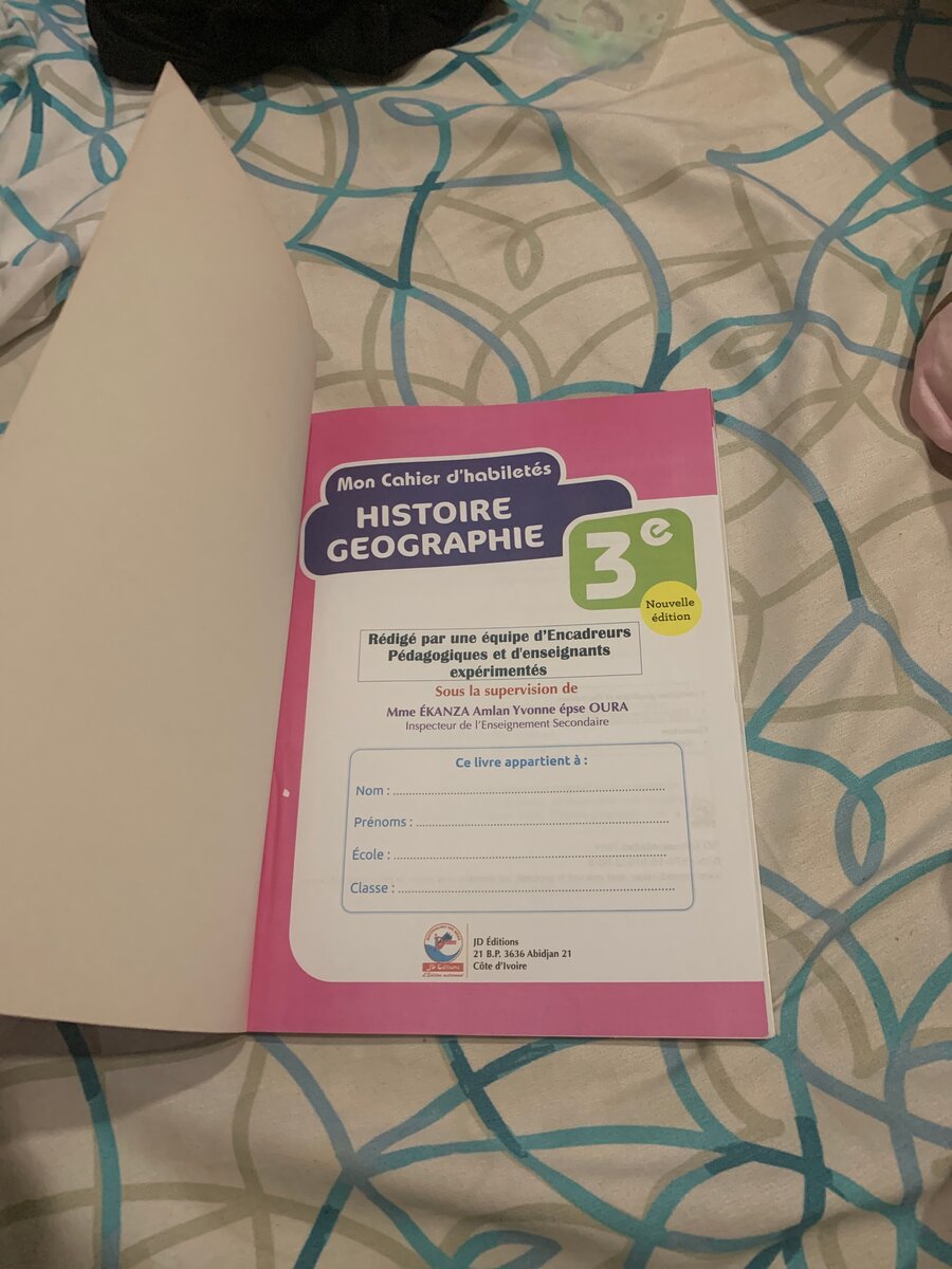 Cahier Histoire Géographie 3ème