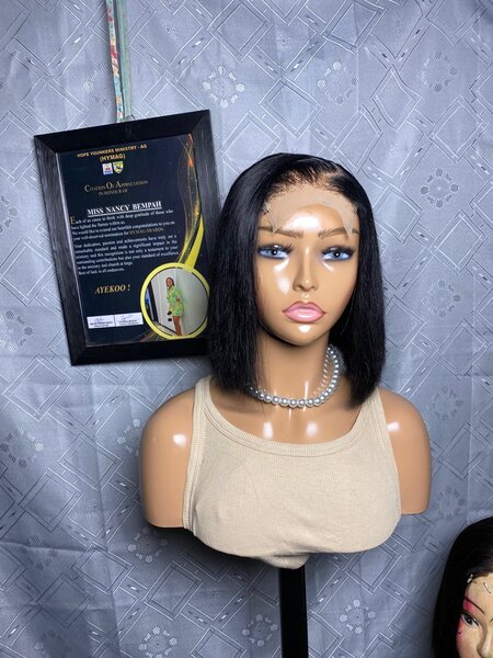 Closure human hair wig
