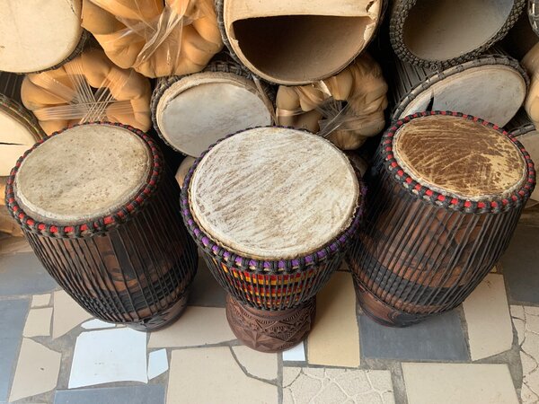 Kpanlogo Drum set with Djembe