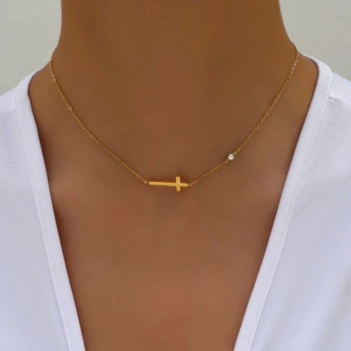 Collier et Bracelet Croix Dorés