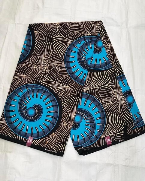 Original Cotton Wax Chitenge Fabric with 6 Yard Print 