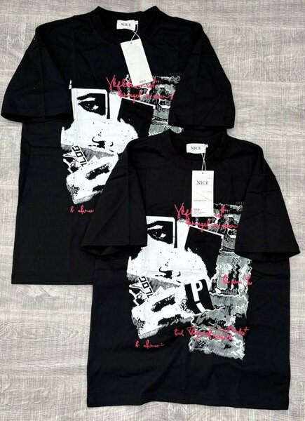 T-shirt graphique noir tendance