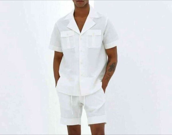 Ensemble chemise et short blanc