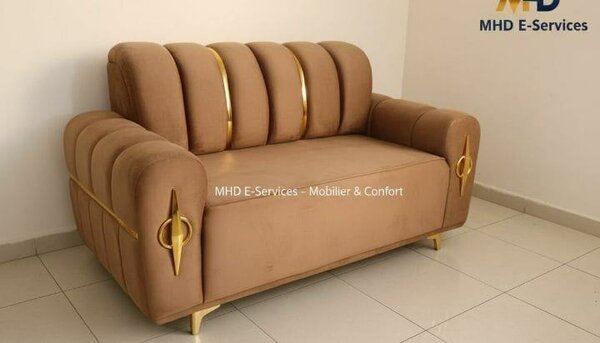 Canapé luxe en cuir marron MHD