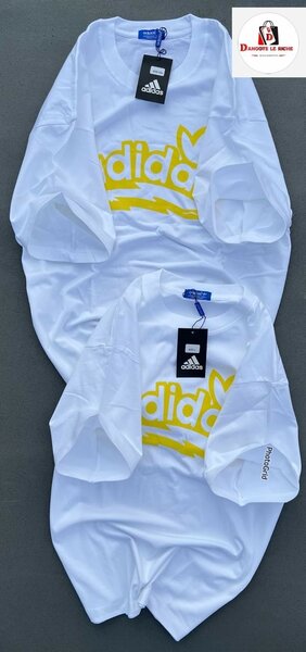 T-shirt blanc logo jaune