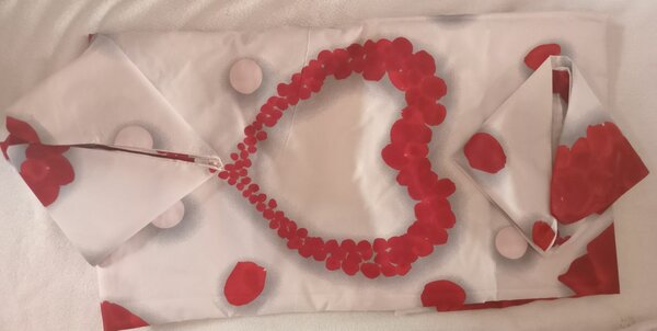 Drap de lit motif cœur 2places