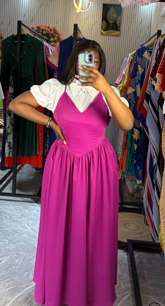 Robe maxi rose élégante