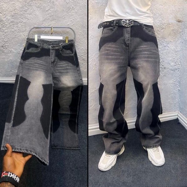 Jeans homme délavé noir et gris