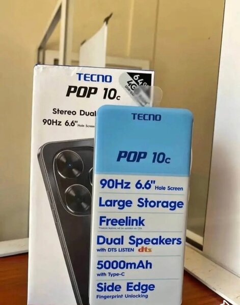 Tecno POP 10c 6.6" 90Hz Dual Speakers