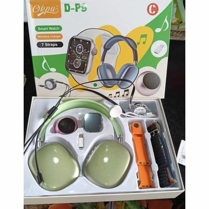 D-P9 Smart Watch Headphones Combo