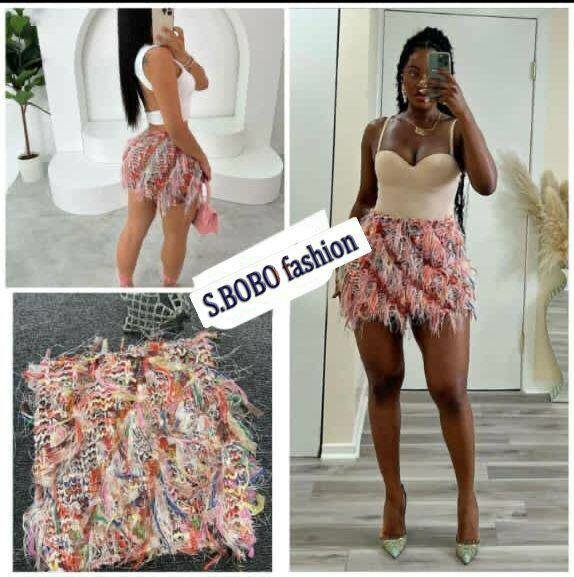 Mini jupe à plis colorés