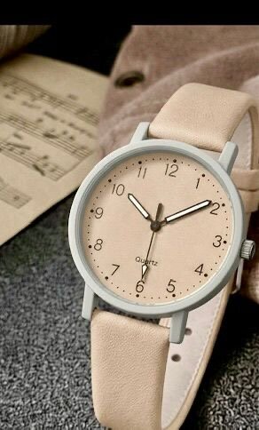 Montre simple femme cuir beige