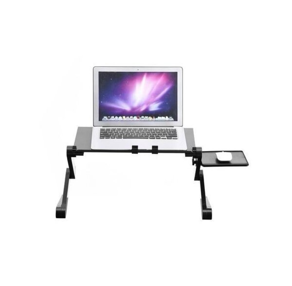 Table Simple PC Pliable Avec Ventilateur Noir