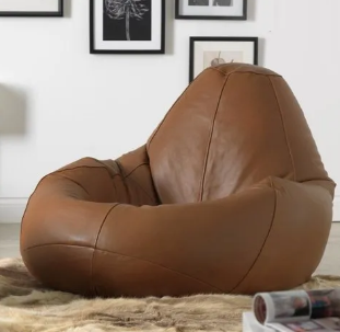 Comfy Leather Bean Bag Cone