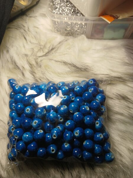 Perles bleu pour fabrication