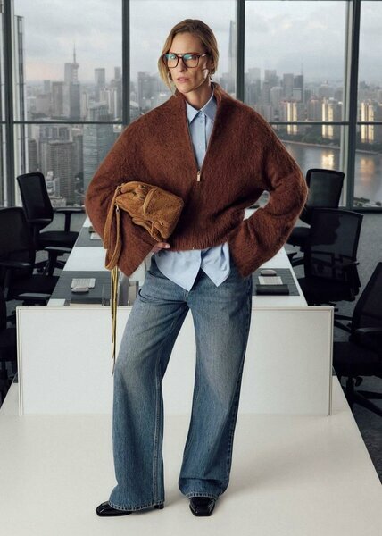 Blue wide-leg women’s jeans