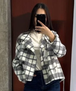 Укороченное пальто в клетку