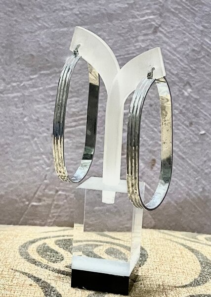Boucles d'oreilles créoles argent