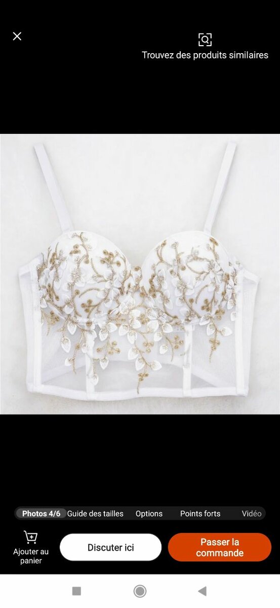 Bustier brodé floral élégant