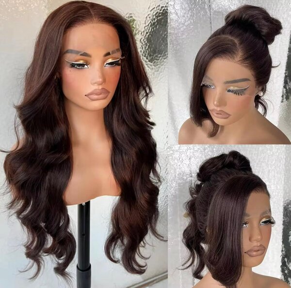 Perruque bouclée longue en dentelle