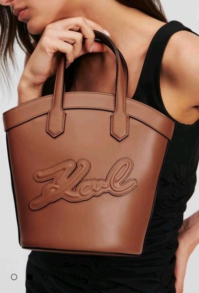 Sac à main en cuir marron Karl