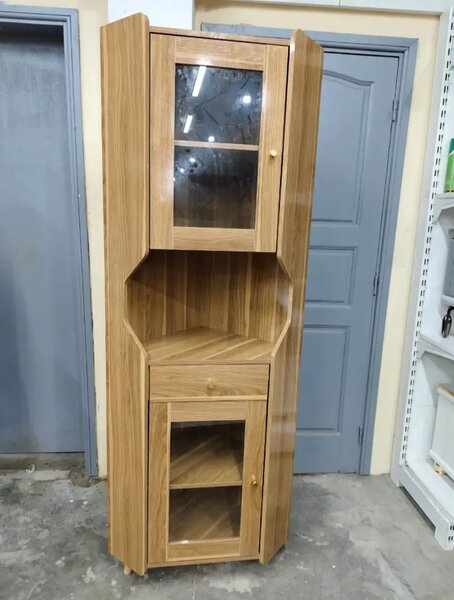 Vitrine d'angle en bois moderne