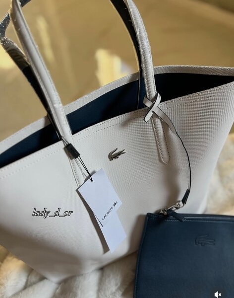 Sac lacoste  bleu blanc