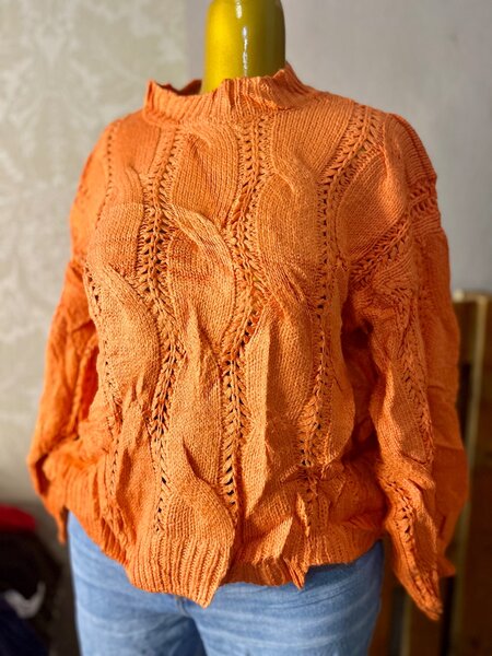 Pull en maille orange chic