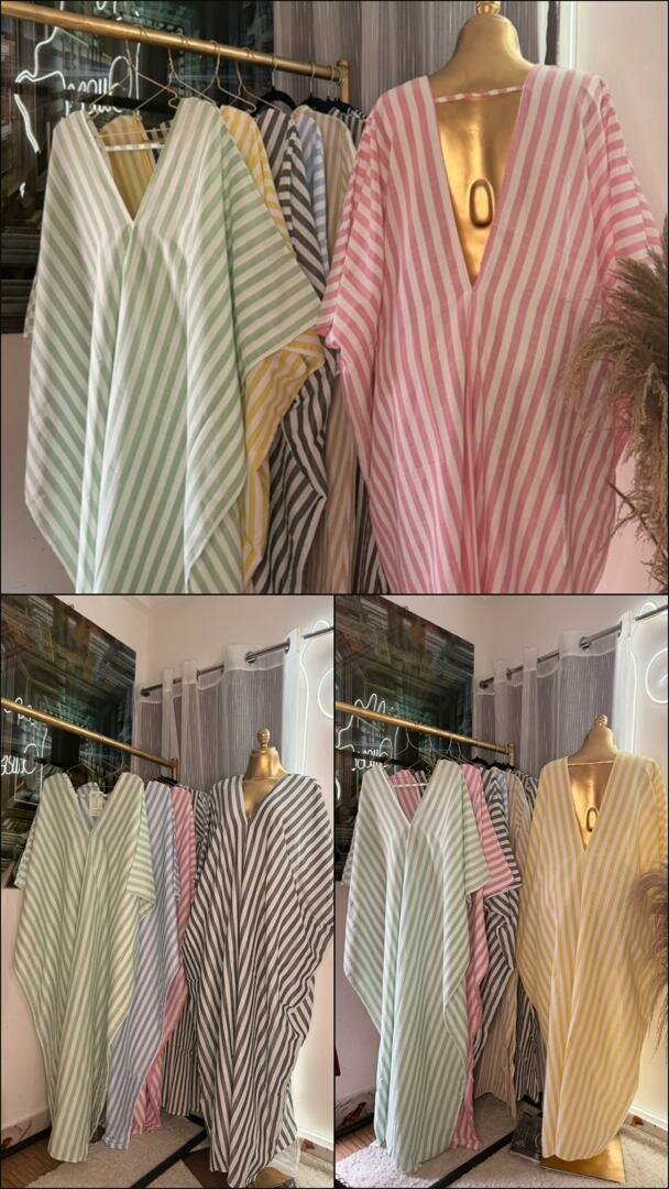 Kimono femme rayé léger